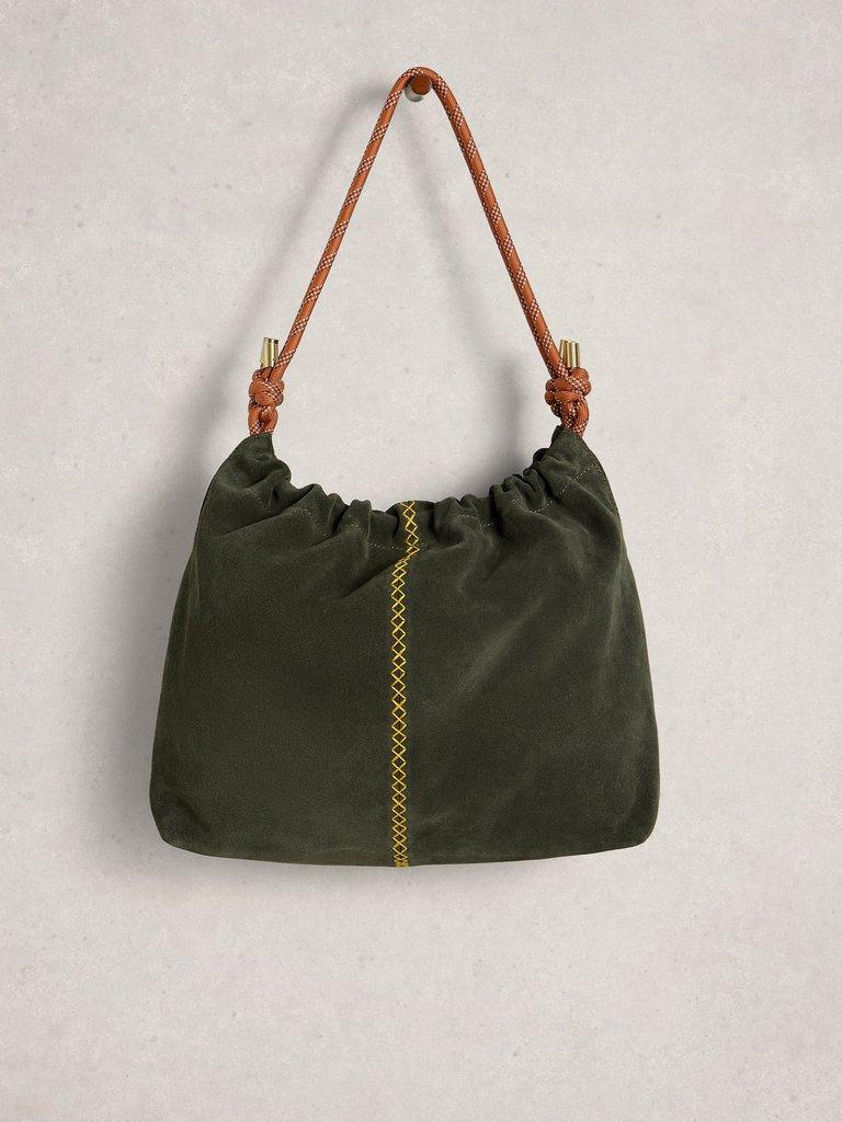 Callie Shoulder Bag in KHAKI GRN - FLAT FRONT