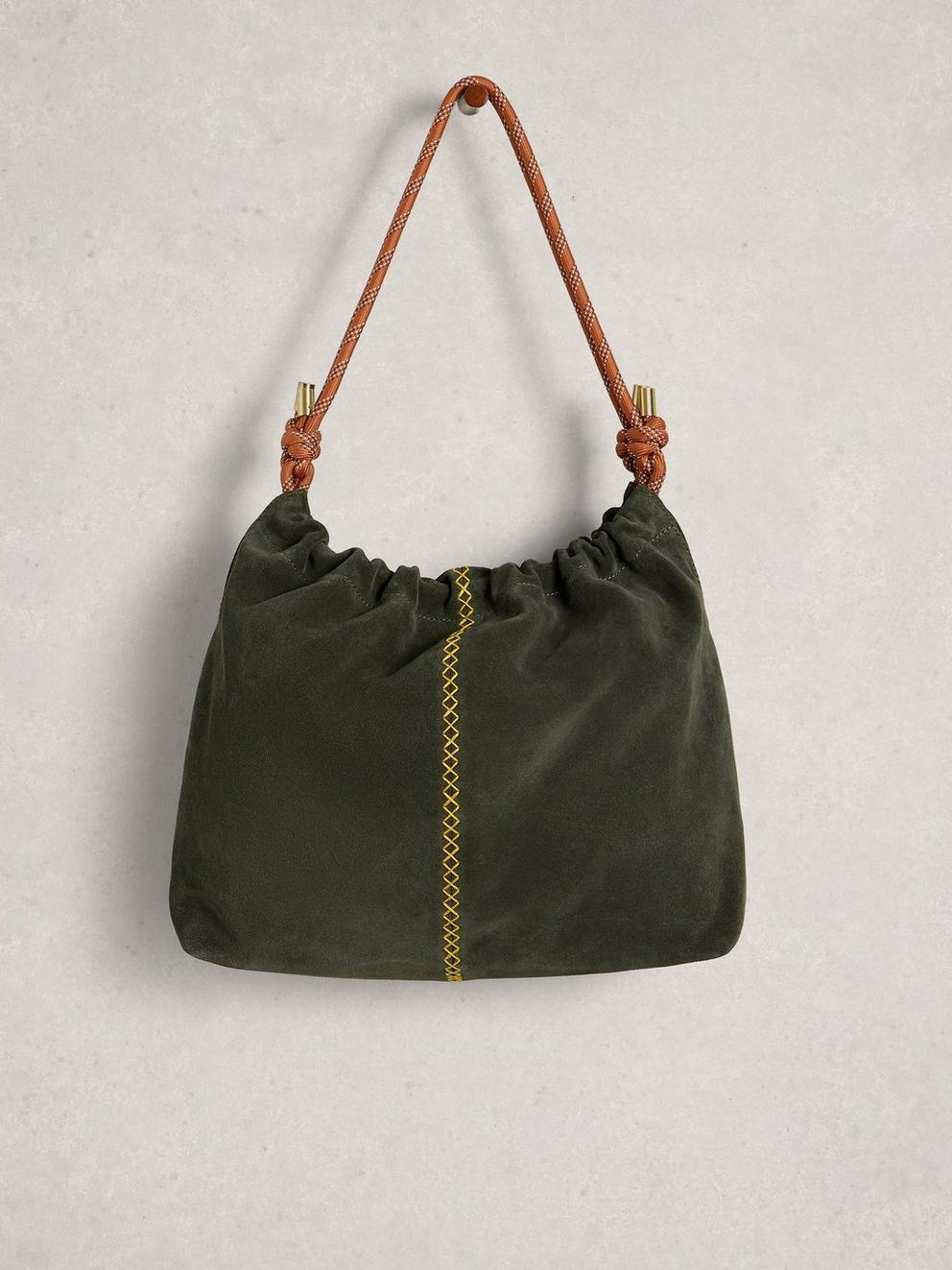 Callie Shoulder Bag in KHAKI GRN - FLAT FRONT