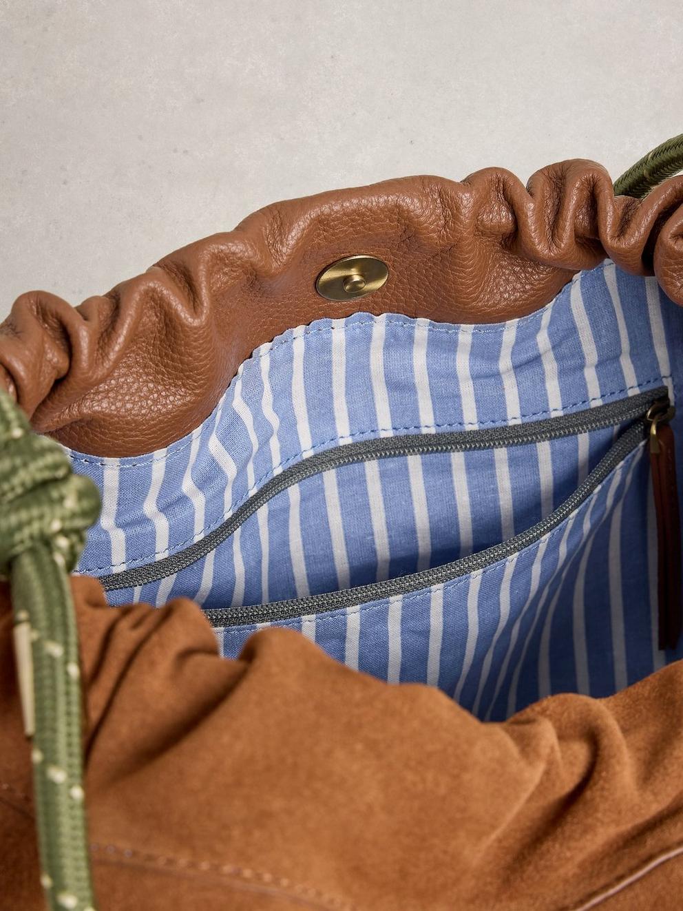 Callie Weave Shoulder Bag  in MID TAN - FLAT DETAIL