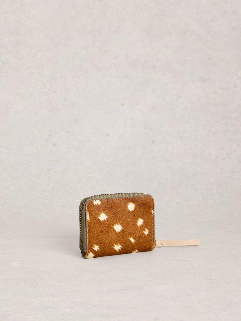 Cerys Zip Around Coin Purse in TAN MULTI - FLAT BACK