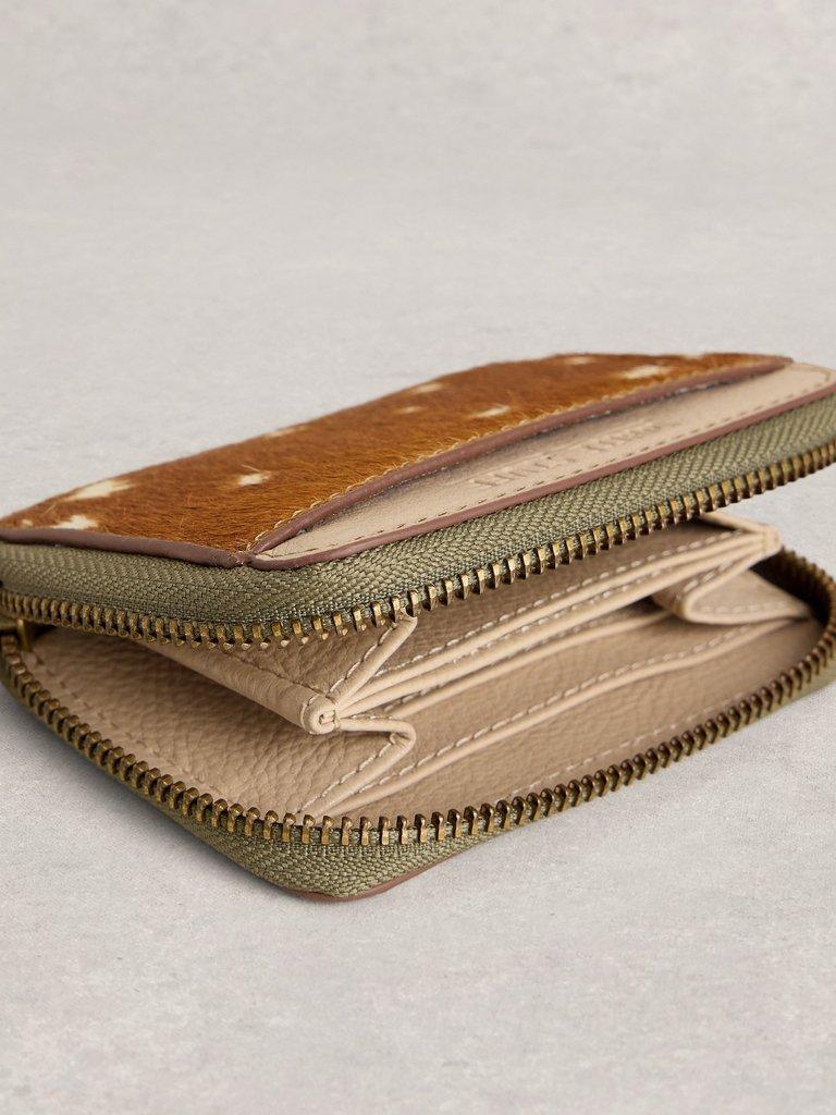 Cerys Zip Around Coin Purse in TAN MULTI - FLAT DETAIL
