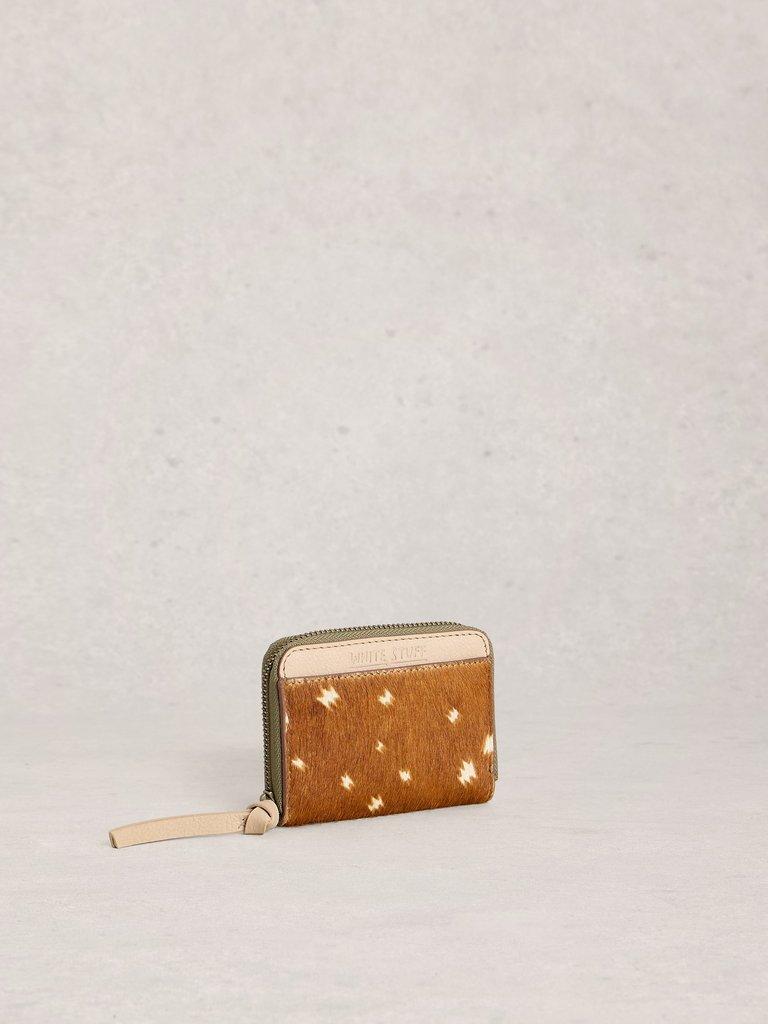 Cerys Zip Around Coin Purse in TAN MULTI - FLAT FRONT