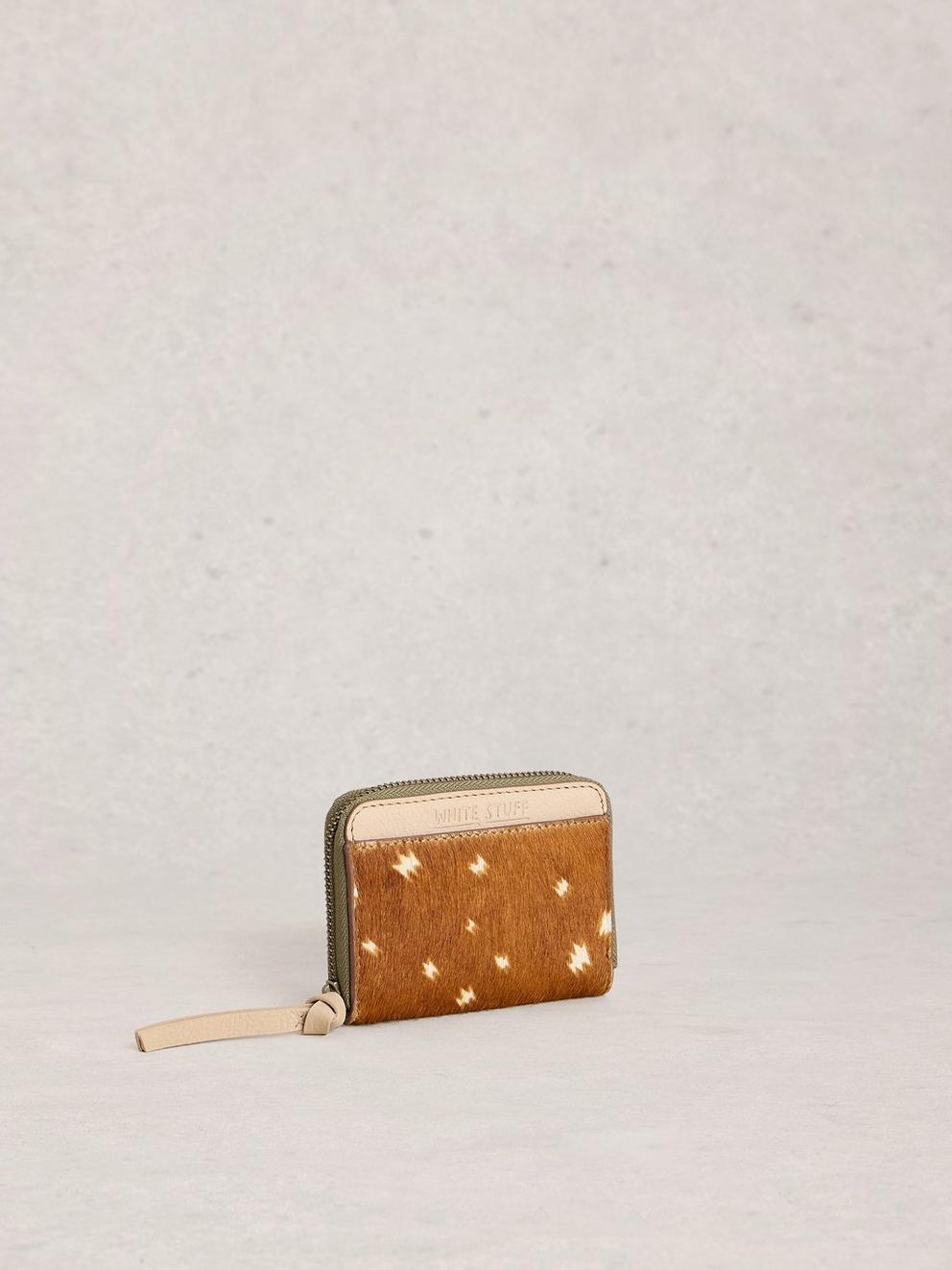 Cerys Zip Around Coin Purse in TAN MULTI - FLAT FRONT