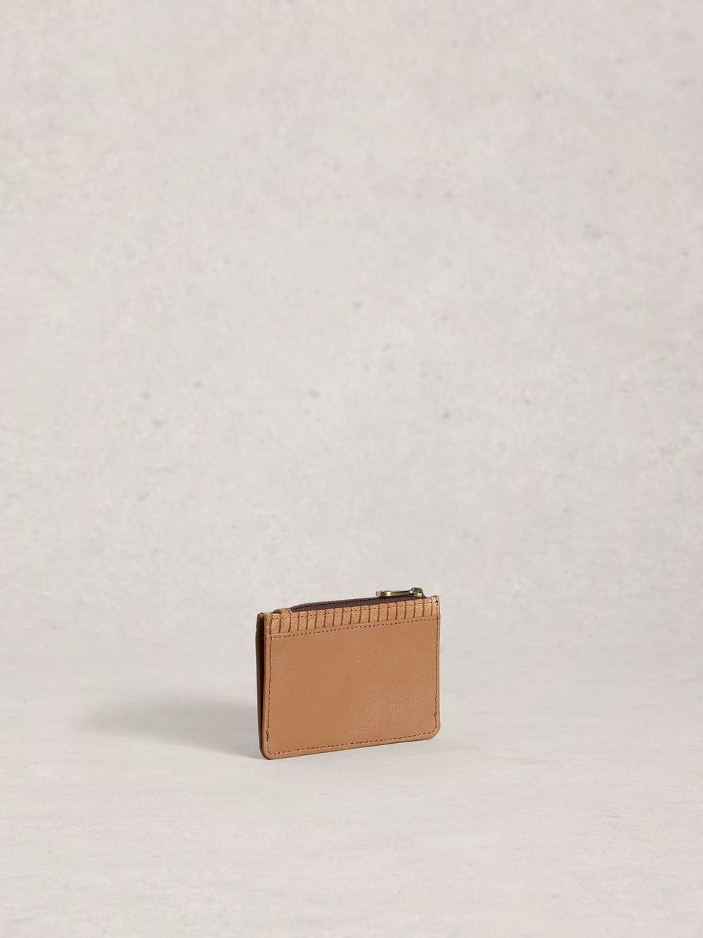 Celia Card Holder in TAN MULTI - FLAT BACK