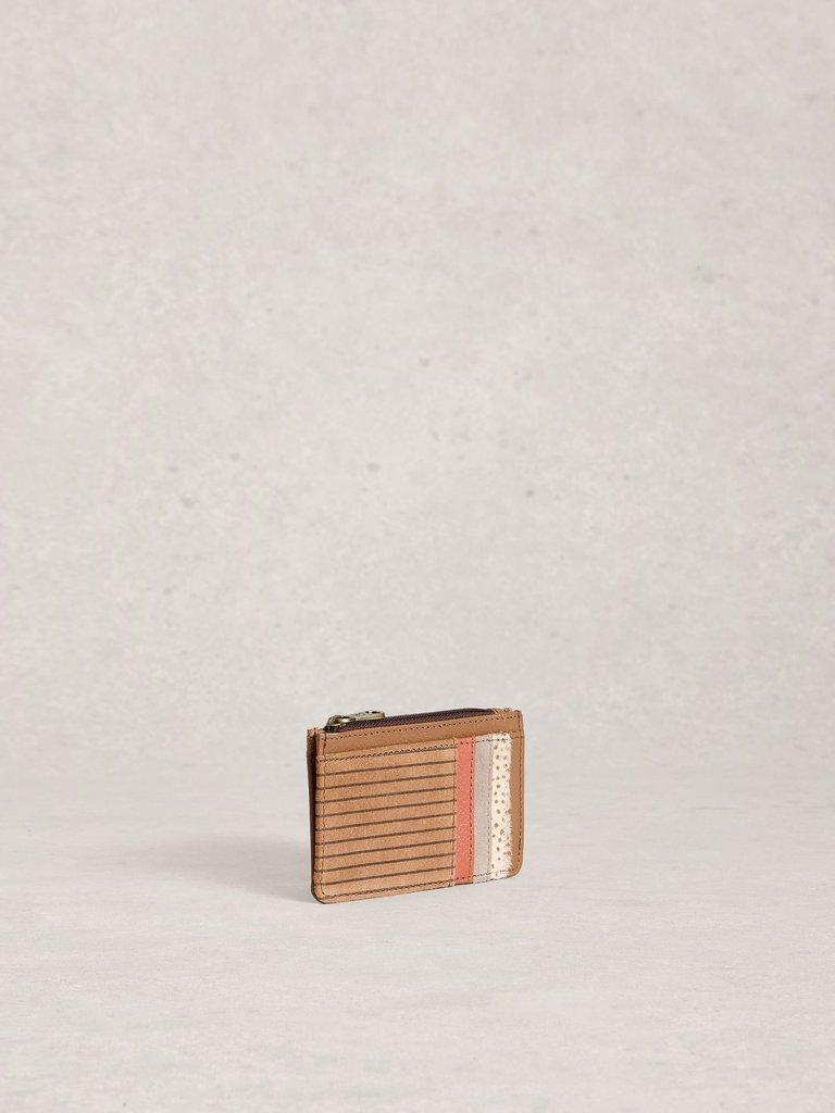 Celia Card Holder in TAN MULTI - FLAT FRONT
