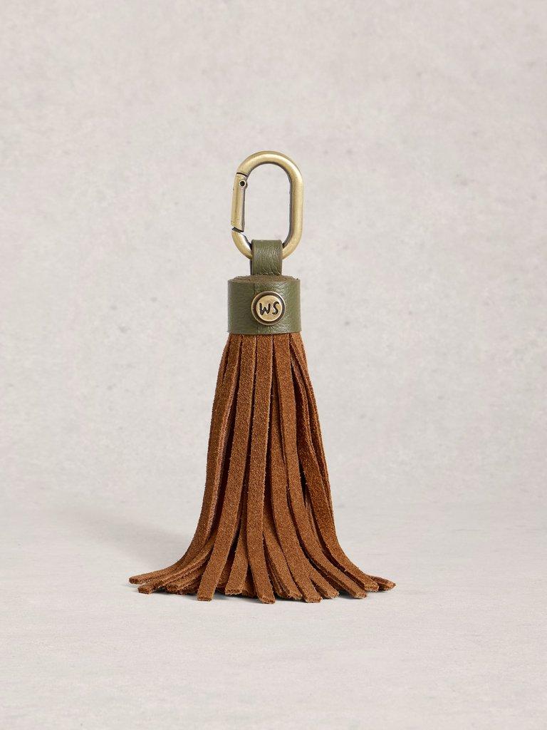 Tassel Bag Keyring in MID TAN - FLAT FRONT