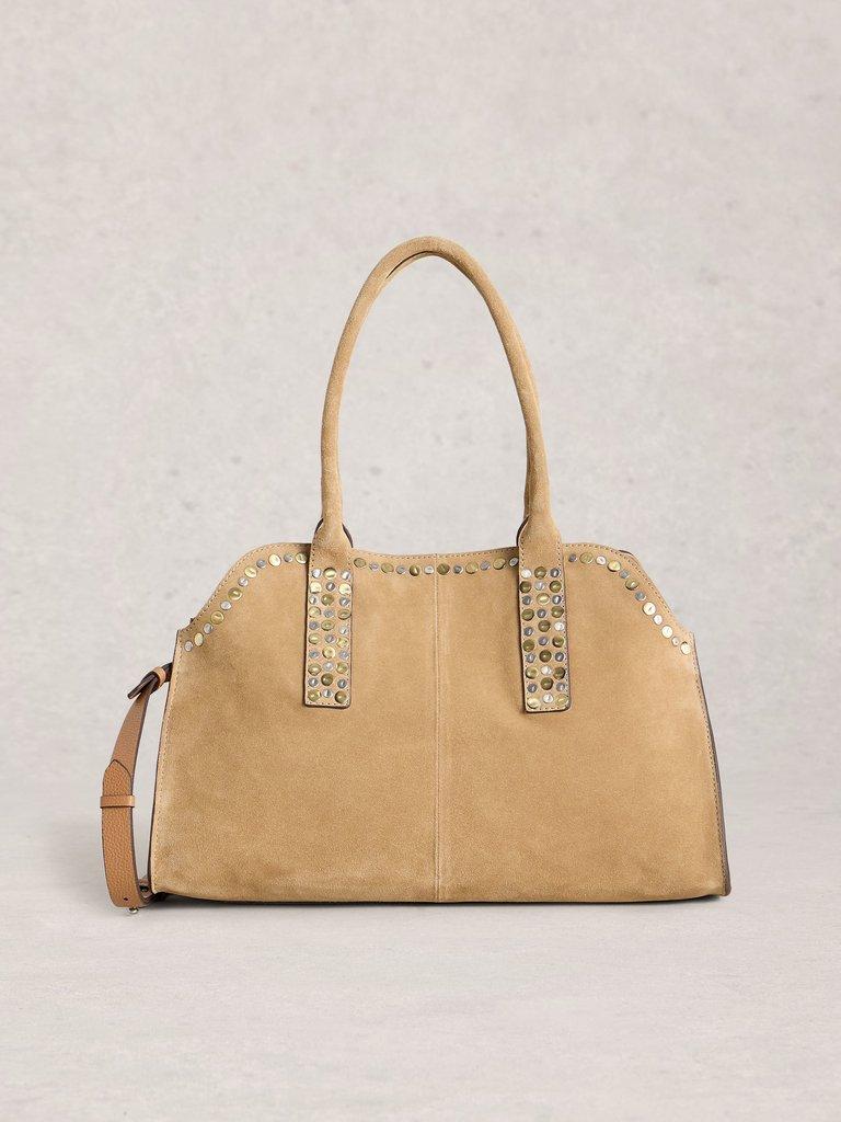 Bryony Studded Bowling Bag in LGT NAT - LIFESTYLE