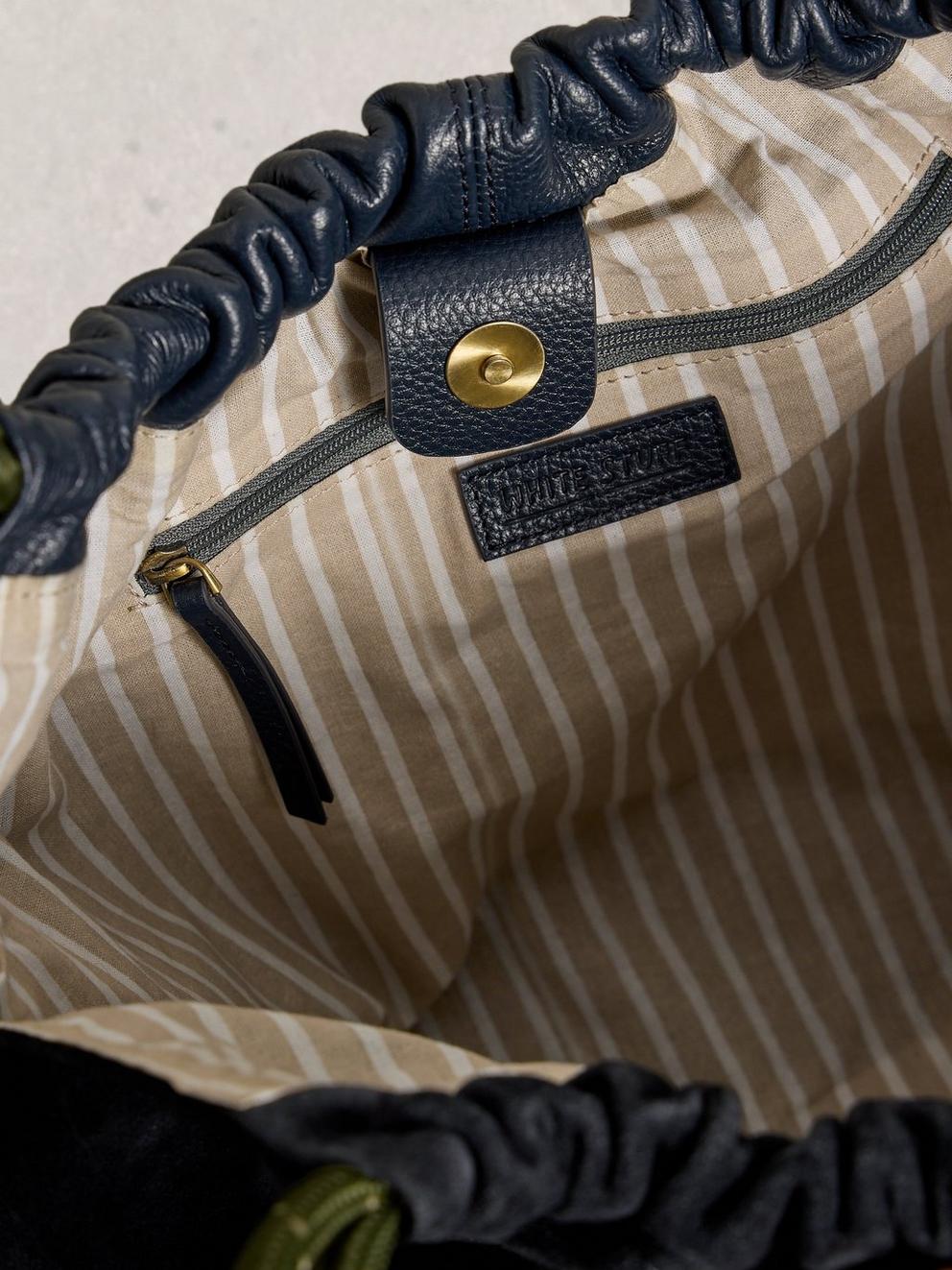 Callie Studded Shoulder Bag in DARK NAVY - FLAT DETAIL