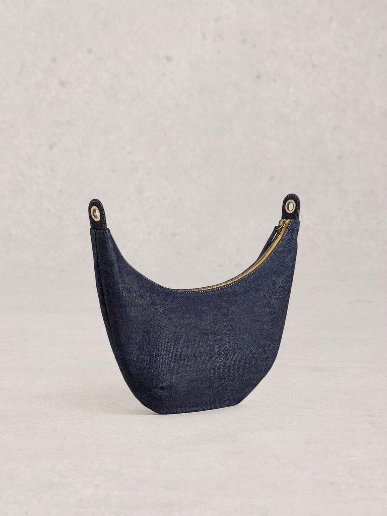Natalie Denim Crossbody Bag in DK DENIM - FLAT BACK