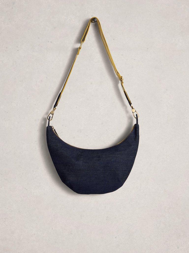 Natalie Denim Crossbody Bag in DK DENIM - FLAT FRONT