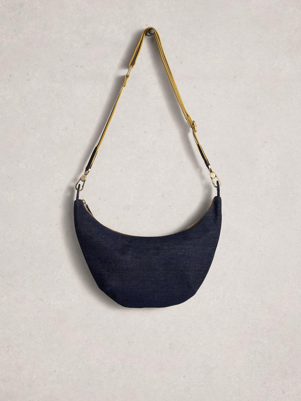 Natalie Denim Crossbody Bag in DK DENIM - FLAT FRONT
