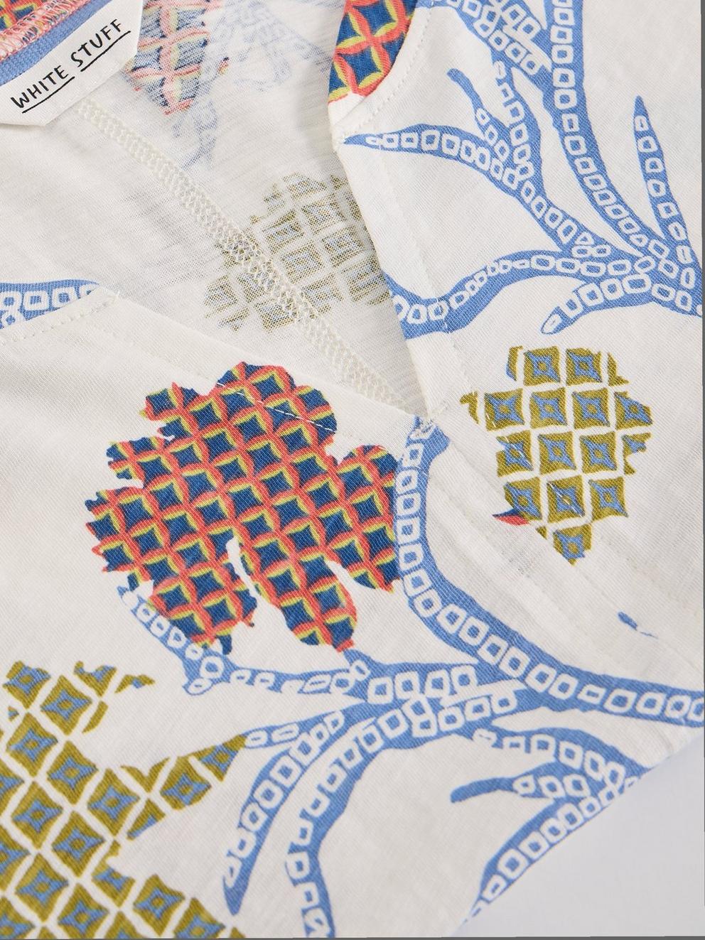 NELLY NOTCH NECK CREW NECK TEE in IVORY PR - FLAT DETAIL