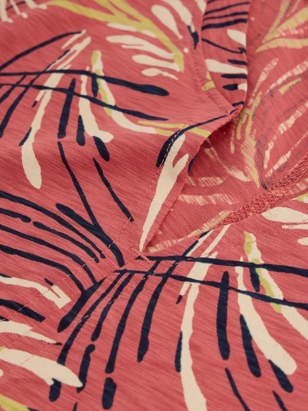 NELLY NOTCH NECK CREW NECK TEE in PINK PR - FLAT DETAIL