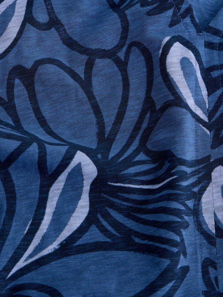 NEVE V NECK TEE in BLUE PR - FLAT DETAIL