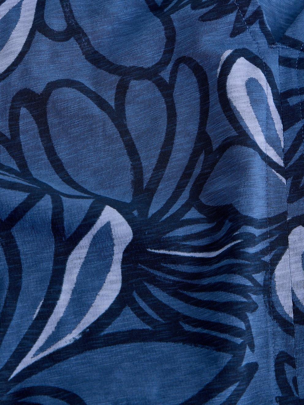 NEVE V NECK TEE in BLUE PR - FLAT DETAIL