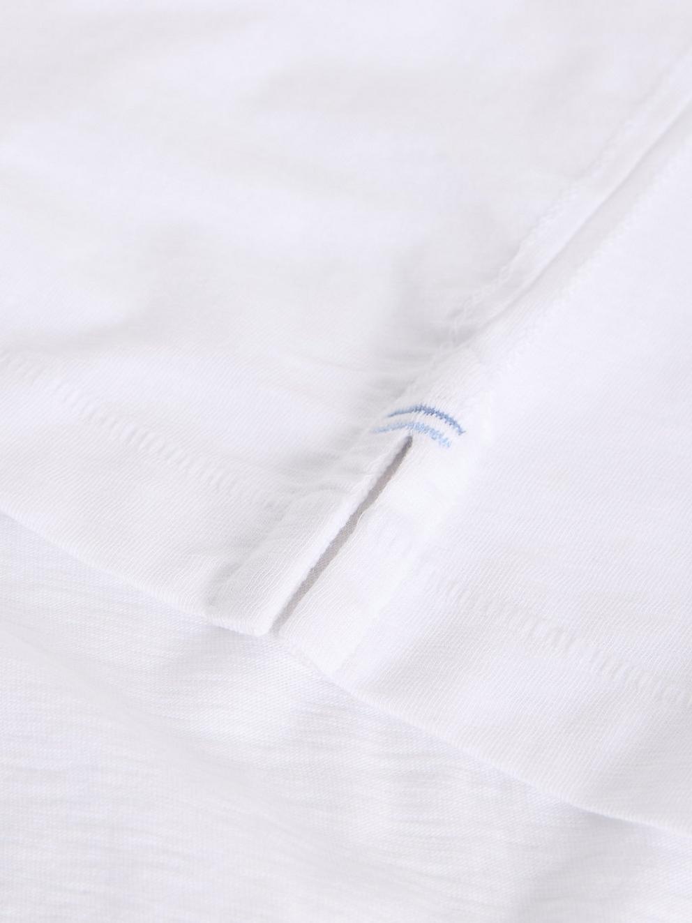 NEVE V NECK TEE in BRIL WHITE - FLAT DETAIL