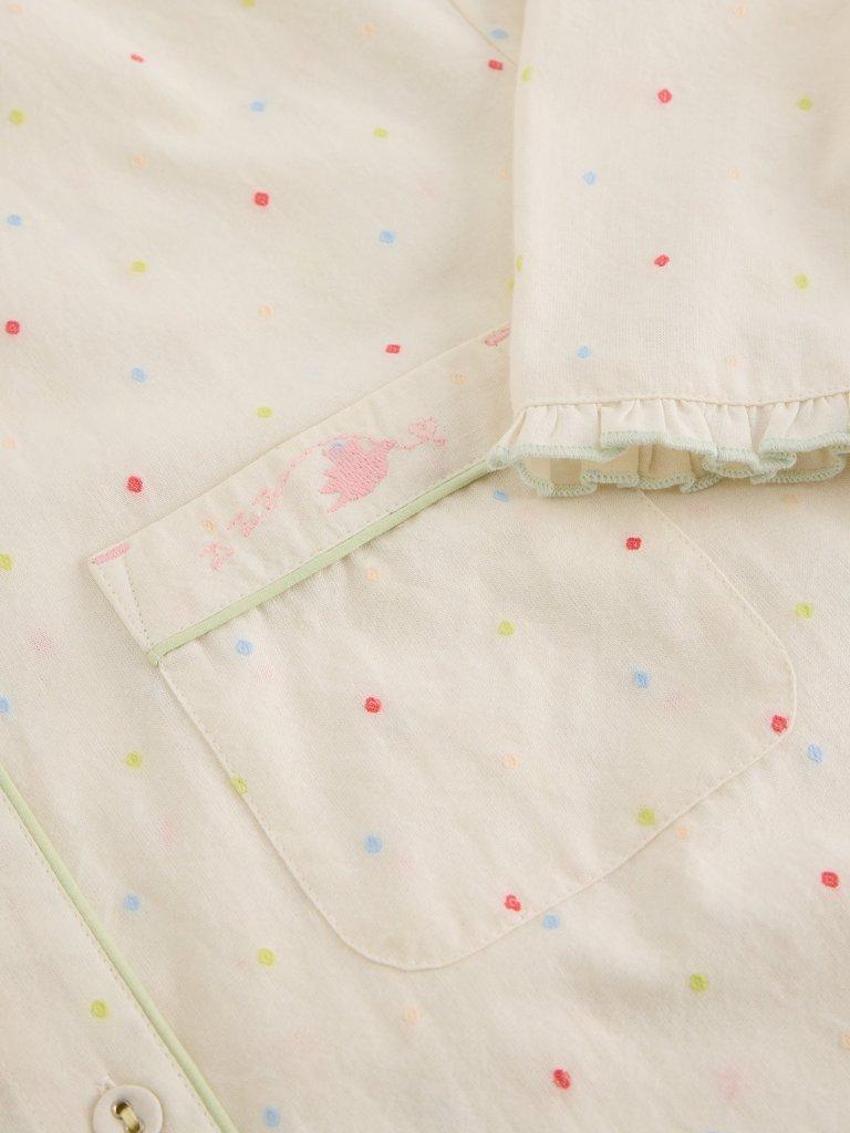 Nelly Short Sleeve PJ Shirt in IVORY MLT - FLAT DETAIL