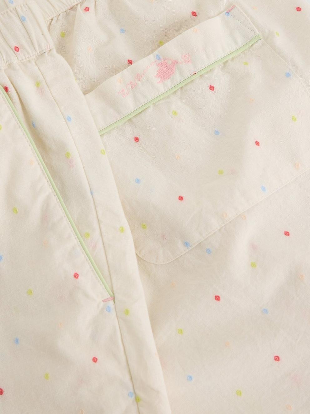 Nelly PJ Short in IVORY MLT - FLAT DETAIL