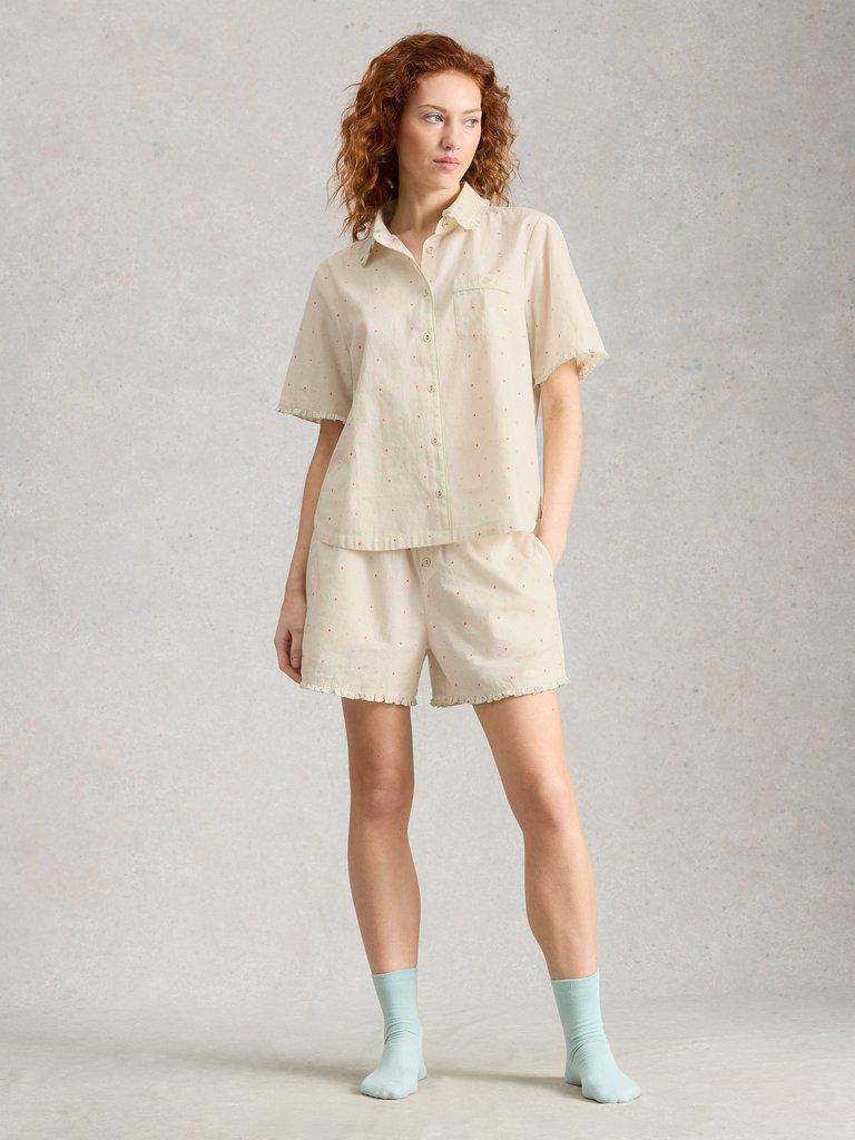 Nelly PJ Short in IVORY MLT - MODEL FRONT