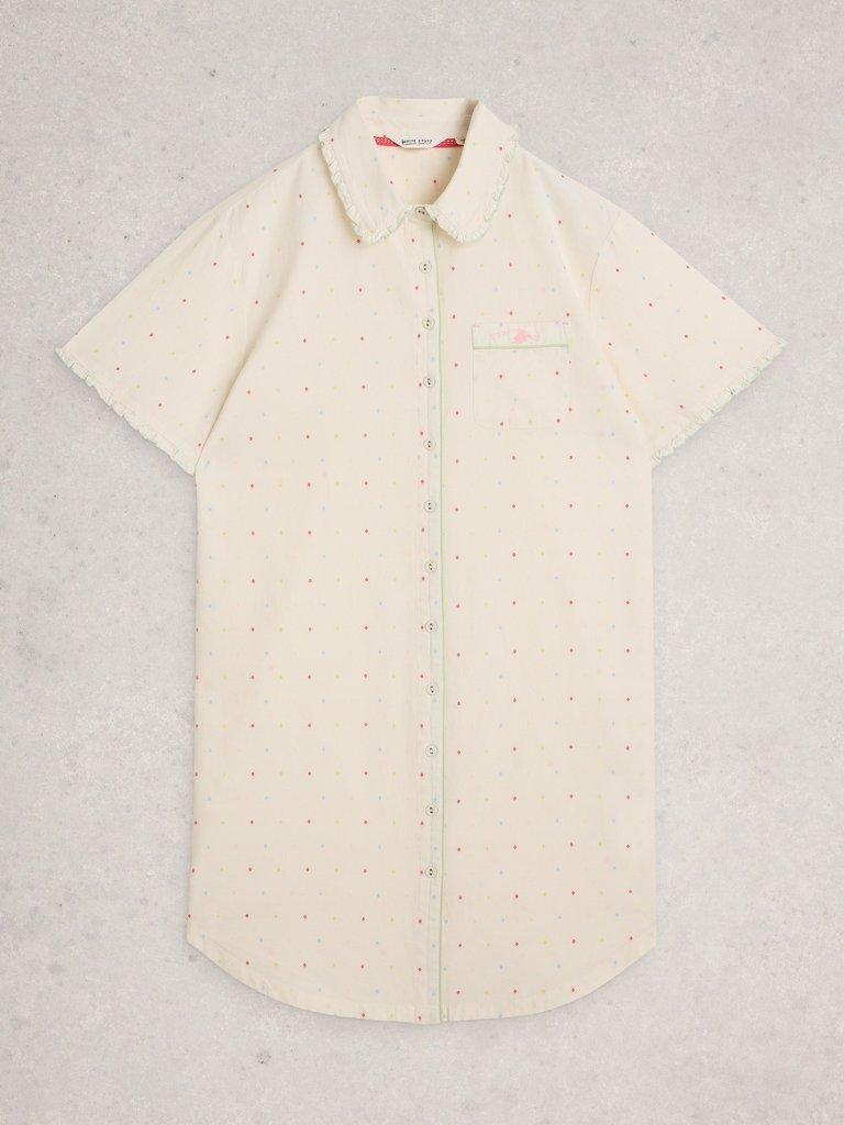 Nelly Nightshirt Dress in IVORY MLT - FLAT FRONT