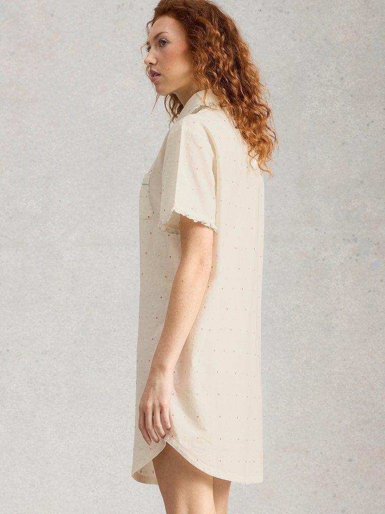 Nelly Nightshirt Dress in IVORY MLT - MODEL BACK