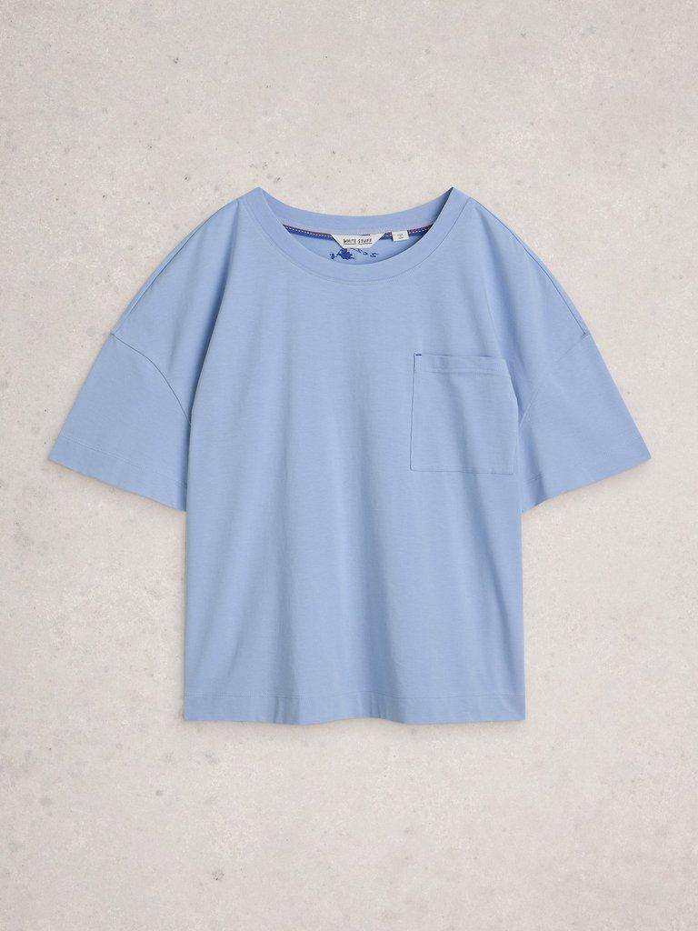 Maya Boxy PJ Tee in DUS BLUE - FLAT FRONT