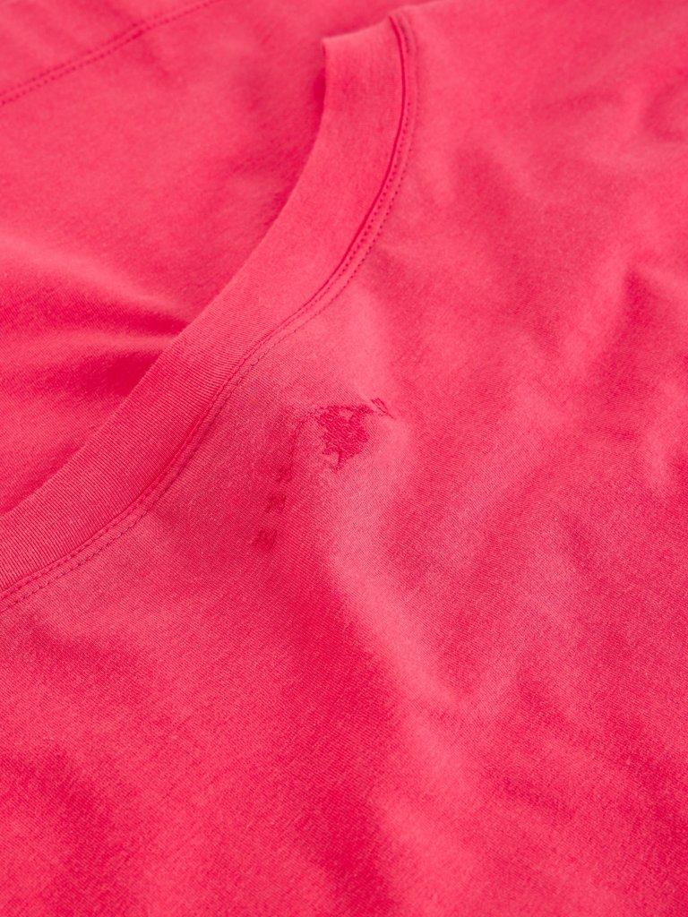 Maya Boxy PJ Tee in MID PINK - FLAT DETAIL