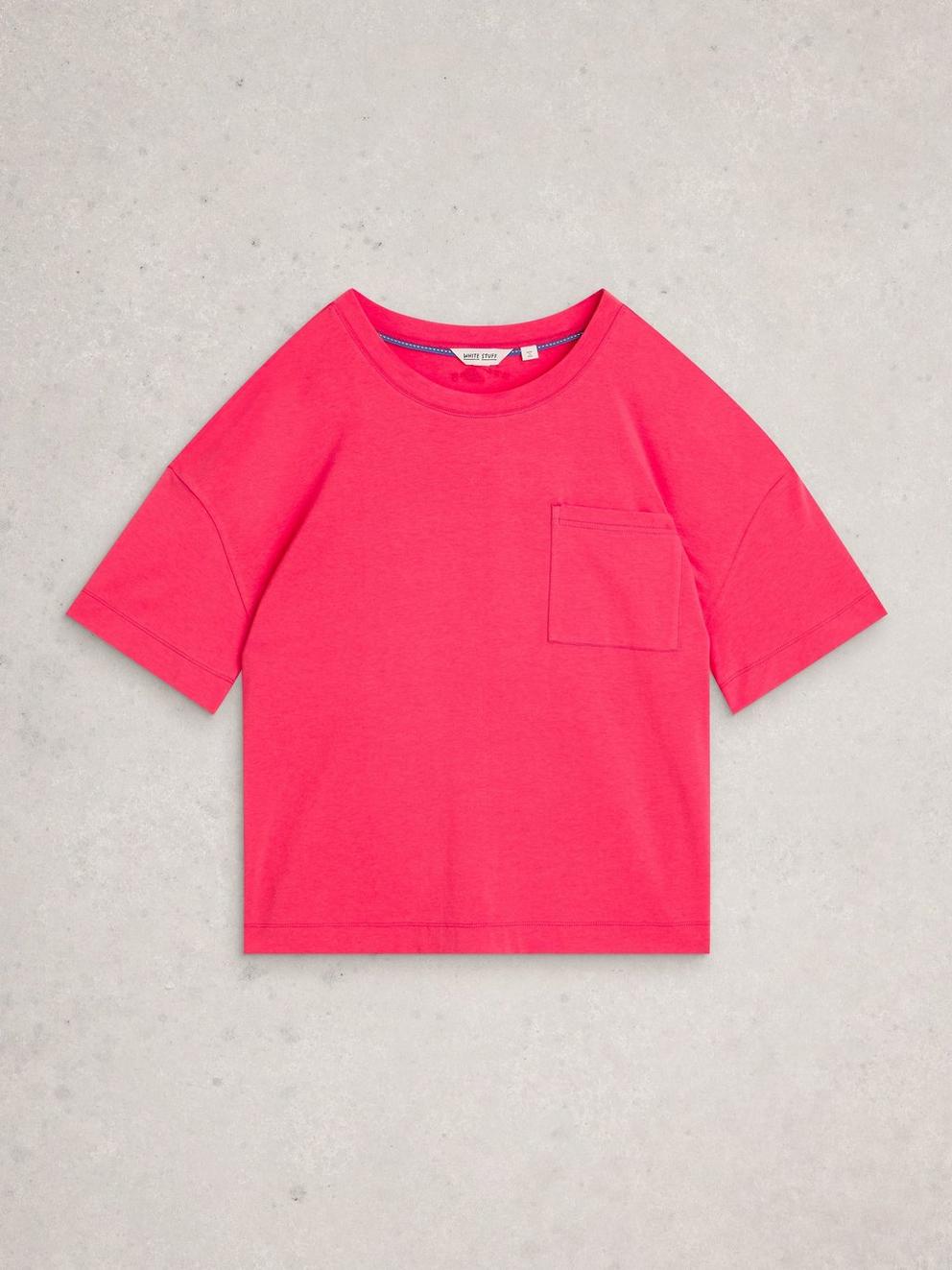 Maya Boxy PJ Tee in MID PINK - FLAT FRONT