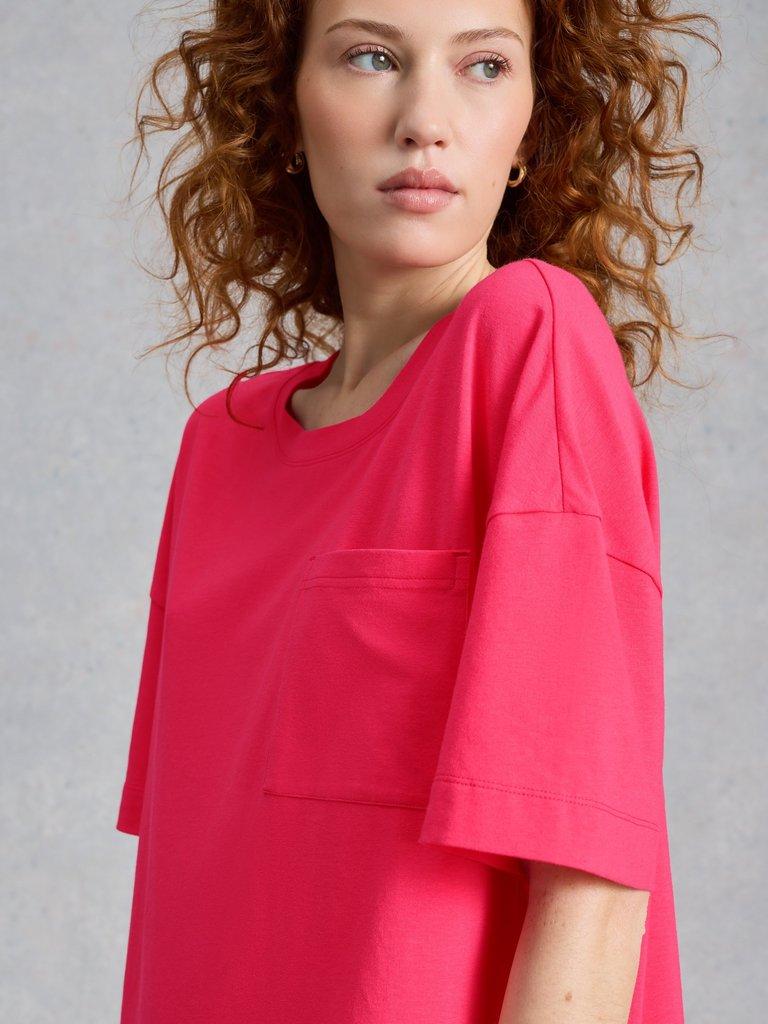 Maya Boxy PJ Tee in MID PINK - LIFESTYLE