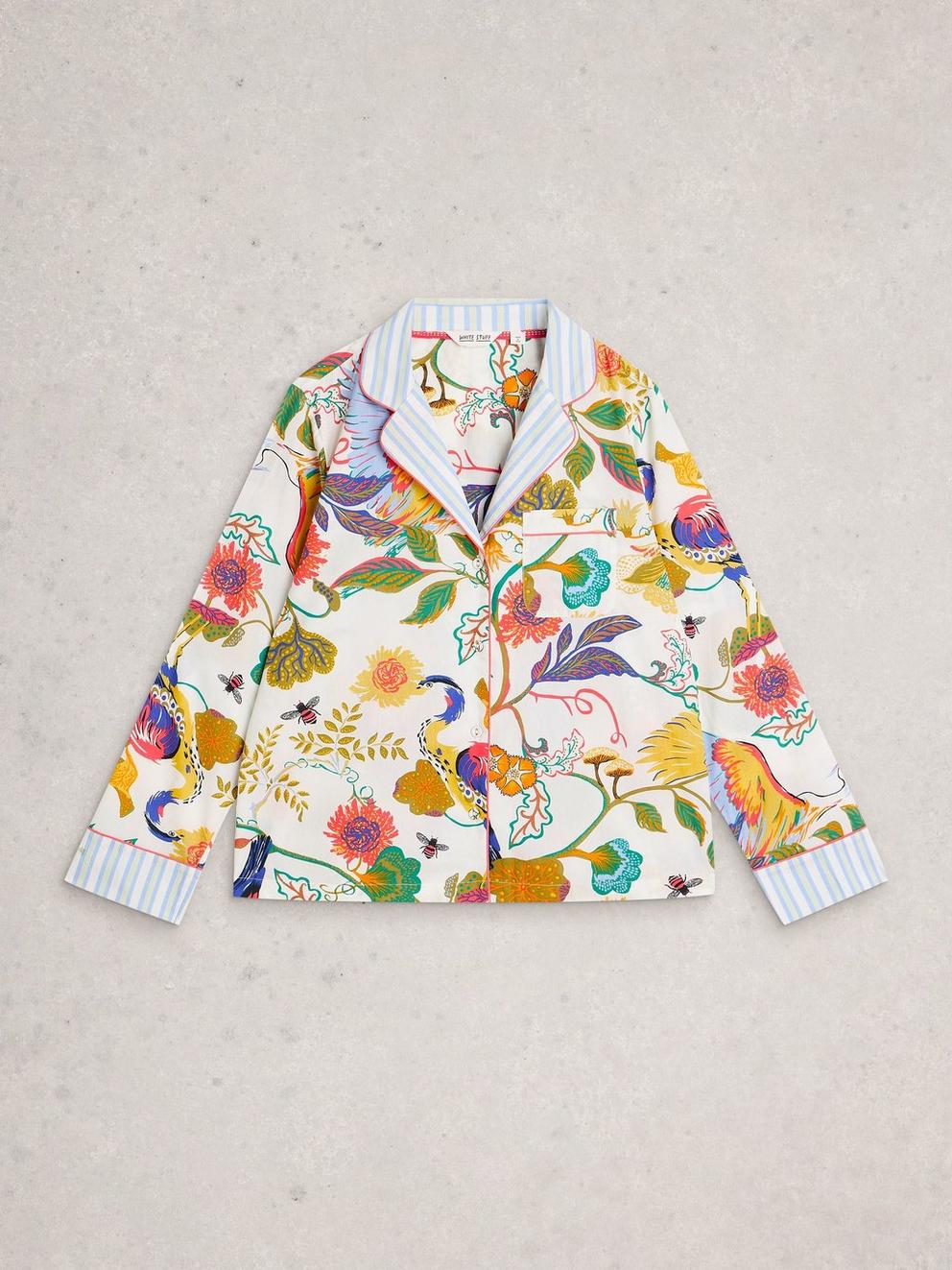 Nina Lightweight PJ Shirt in IVORY PR - FLAT FRONT