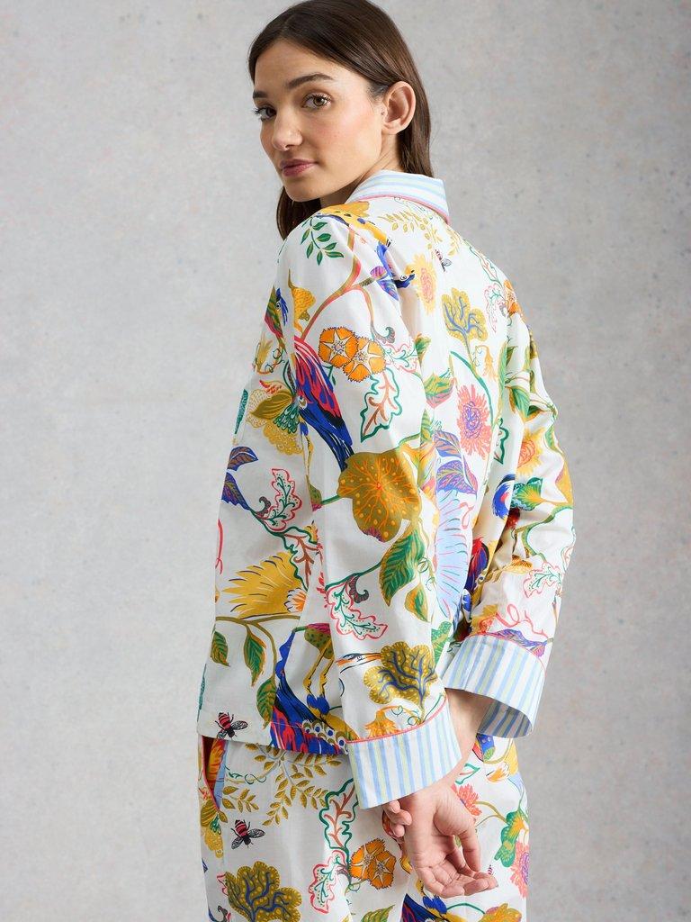 Nina Lightweight PJ Shirt in IVORY PR - MODEL BACK