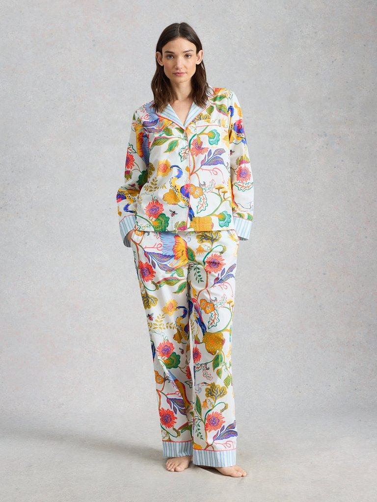 Nina Lightweight PJ Shirt in IVORY PR - MODEL FRONT