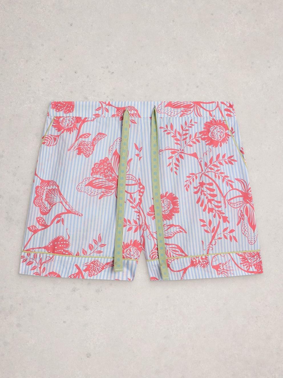 Nina Lightweight PJ Short in BLUE PR - FLAT FRONT