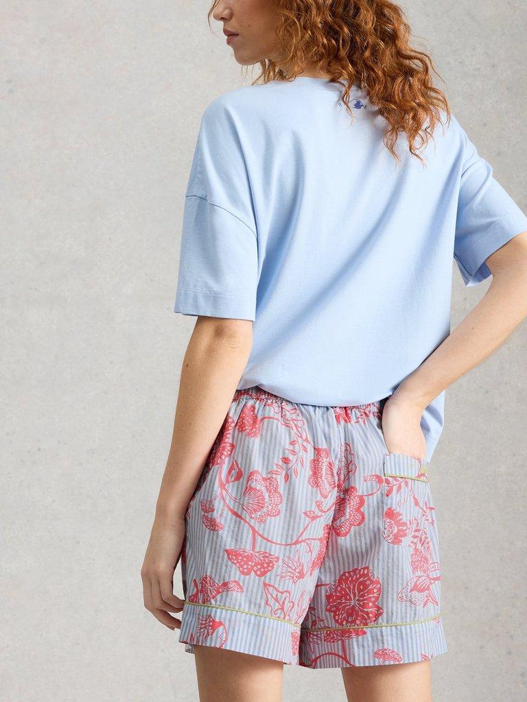 Nina Lightweight PJ Short in BLUE PR - MODEL BACK