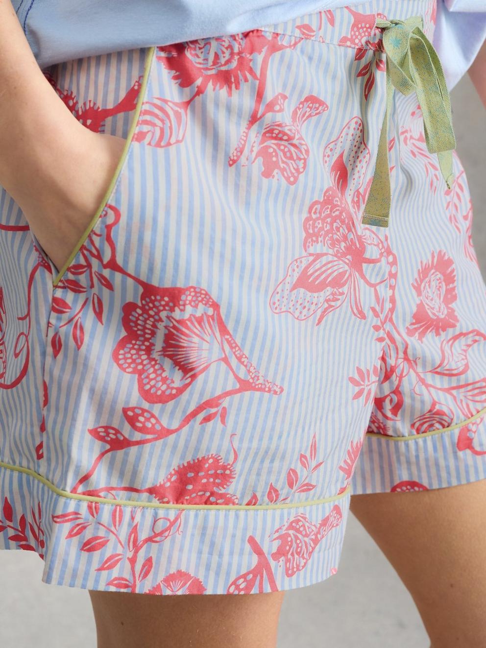 Nina Lightweight PJ Short in BLUE PR - MODEL DETAIL