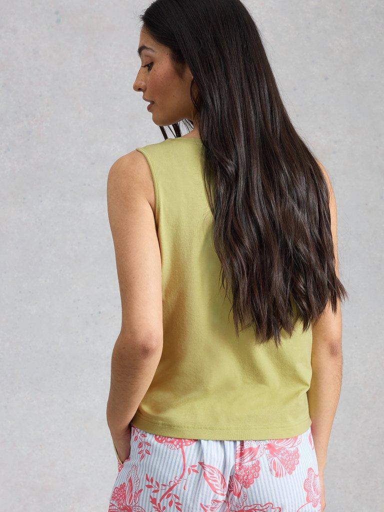 Maya Vest in LGT GREEN - MODEL BACK