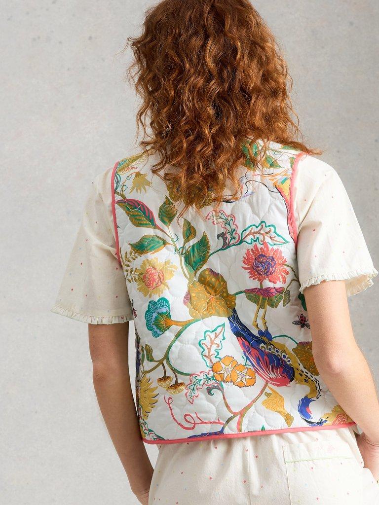 Mia Gilet in IVORY PR - MODEL BACK