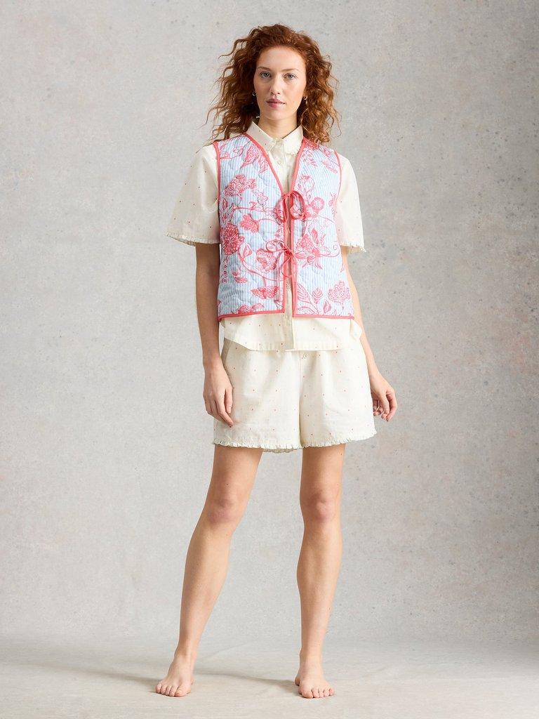 Mia Gilet in IVORY PR - MODEL FRONT