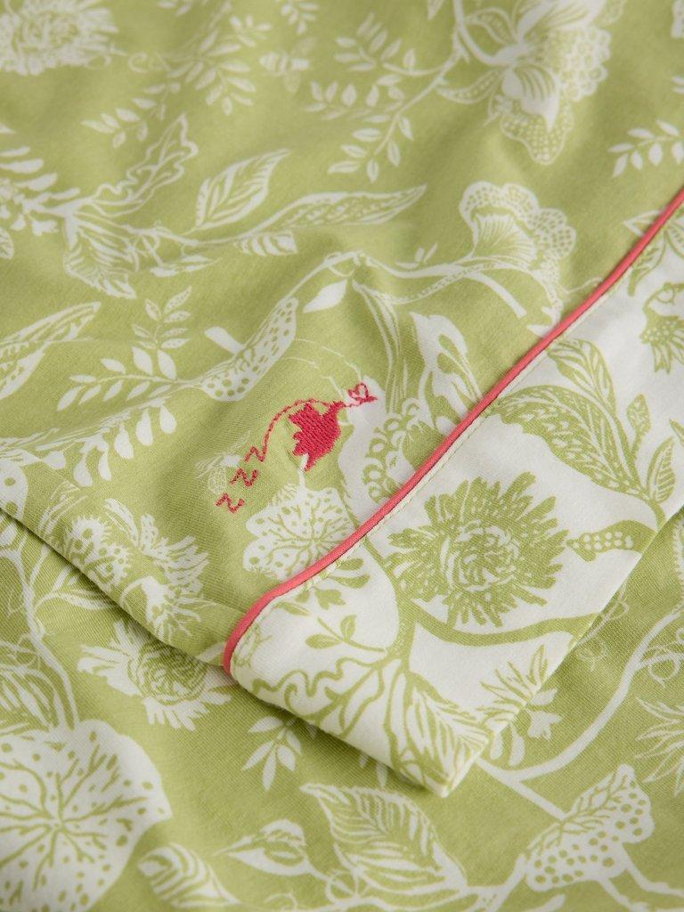 Trina Cropped PJ Trouser in GREEN PR - FLAT DETAIL