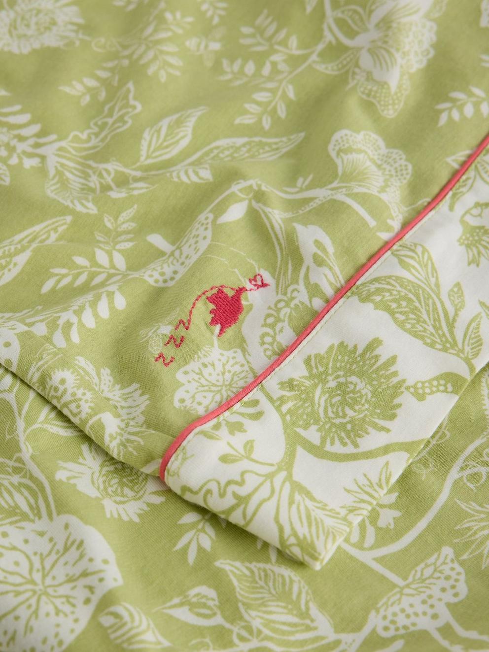 Trina Cropped PJ Trouser in GREEN PR - FLAT DETAIL