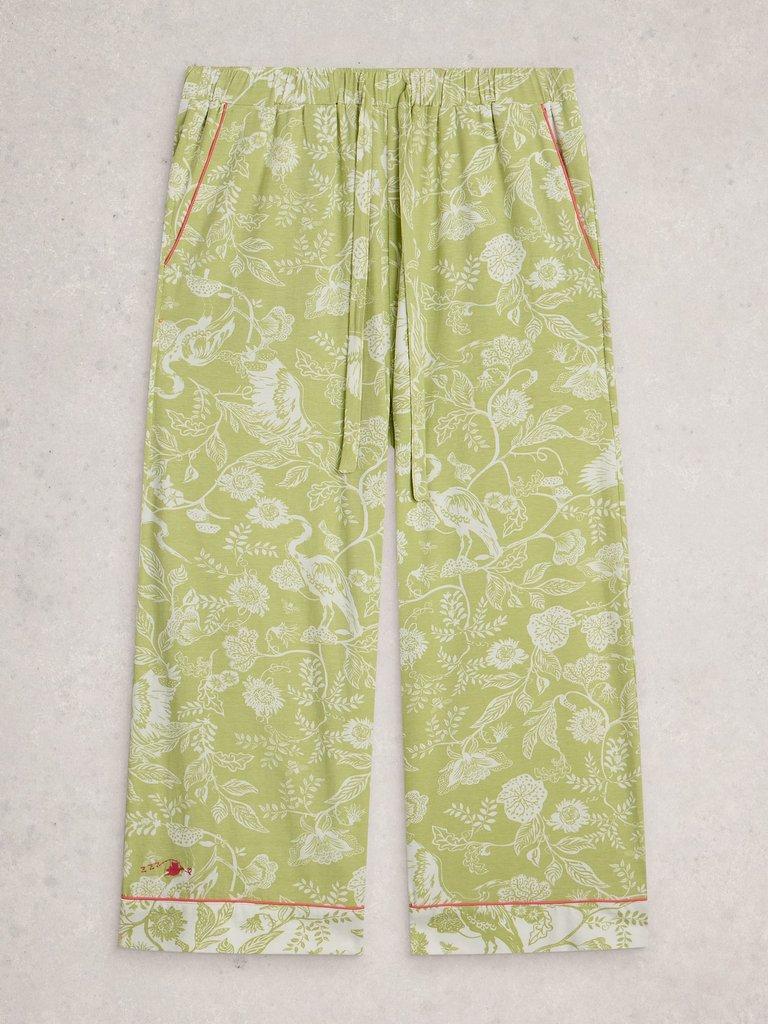 Trina Cropped PJ Trouser in GREEN PR - FLAT FRONT