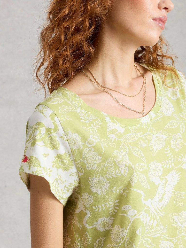 Evane Jersey Midi Nightie in GREEN PR - MODEL DETAIL