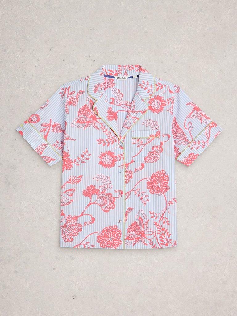 Nina Lightweight SS PJ Shirt in BLUE PR - FLAT FRONT