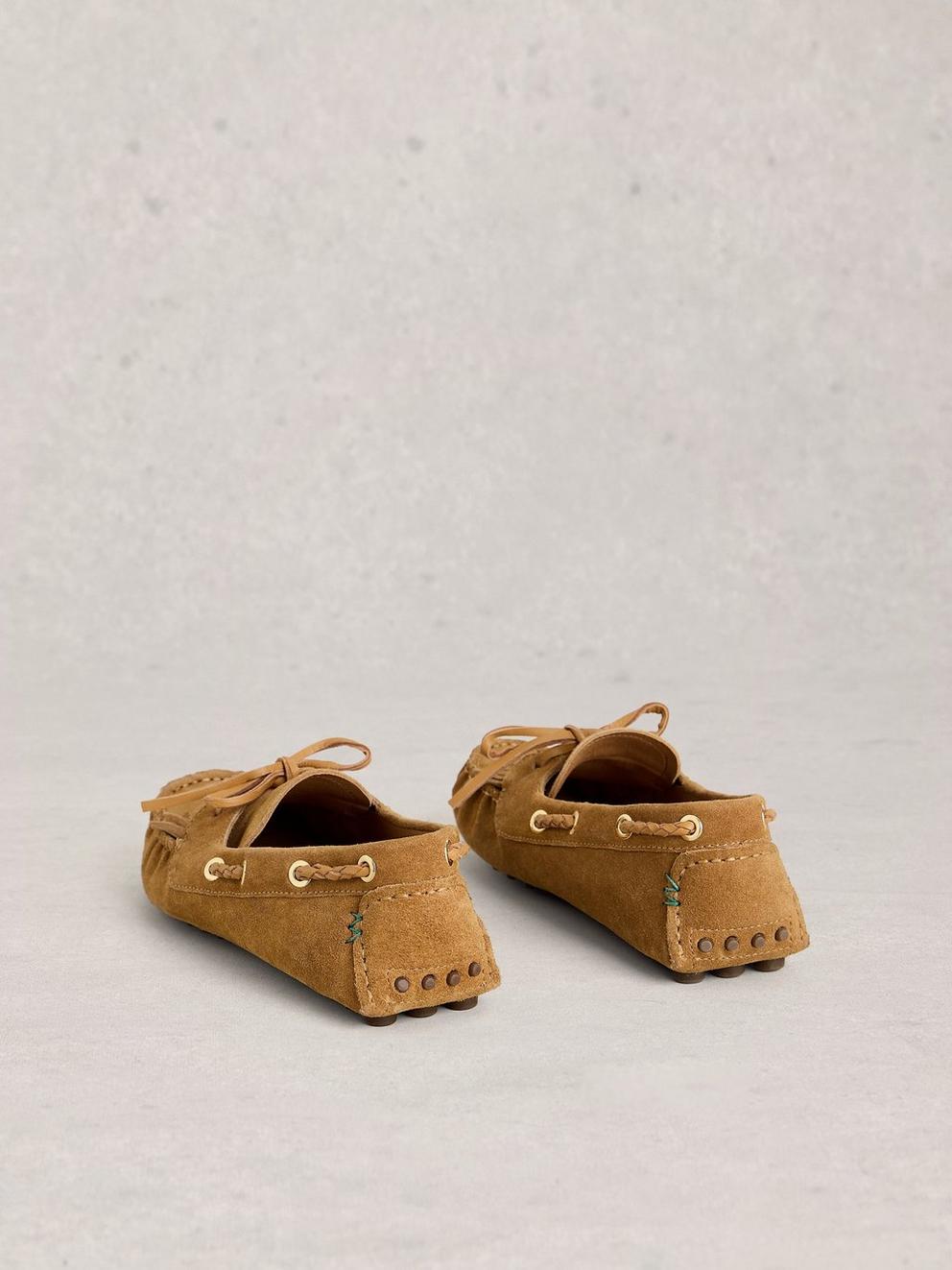 Tilda Tassel Loafer in LIGHT TAN - FLAT BACK