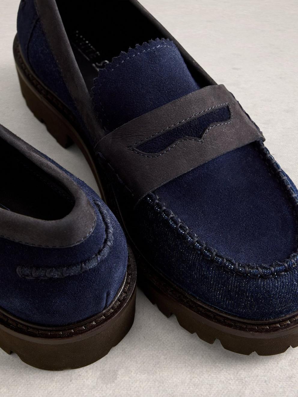 Chunky Laura Loafer in DK DENIM - FLAT DETAIL