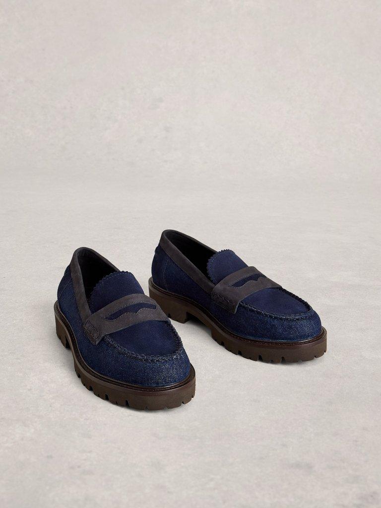 Chunky Laura Loafer in DK DENIM - FLAT FRONT