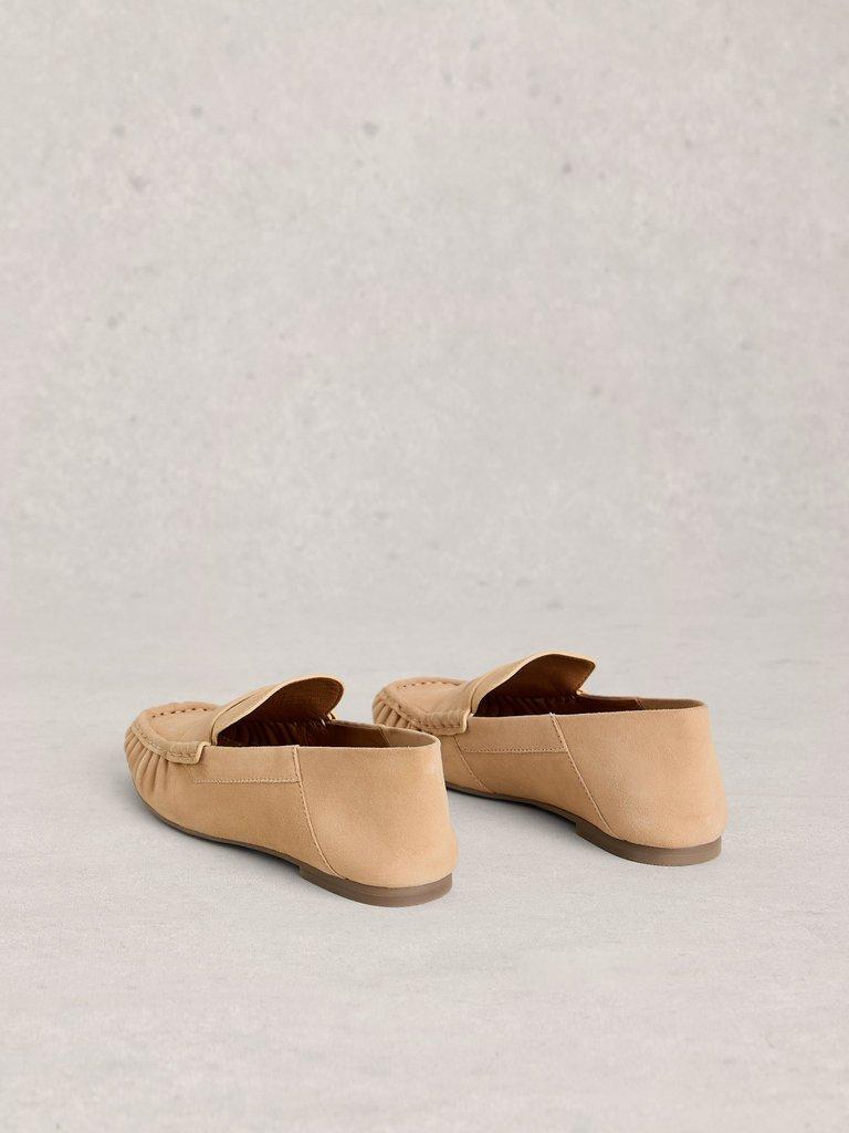 Lola Ruched Loafer in LIGHT TAN - FLAT BACK
