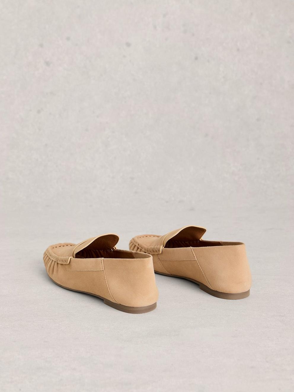 Lola Ruched Loafer in LIGHT TAN - FLAT BACK