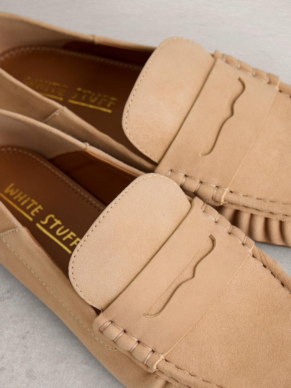 Lola Ruched Loafer in LIGHT TAN - FLAT DETAIL