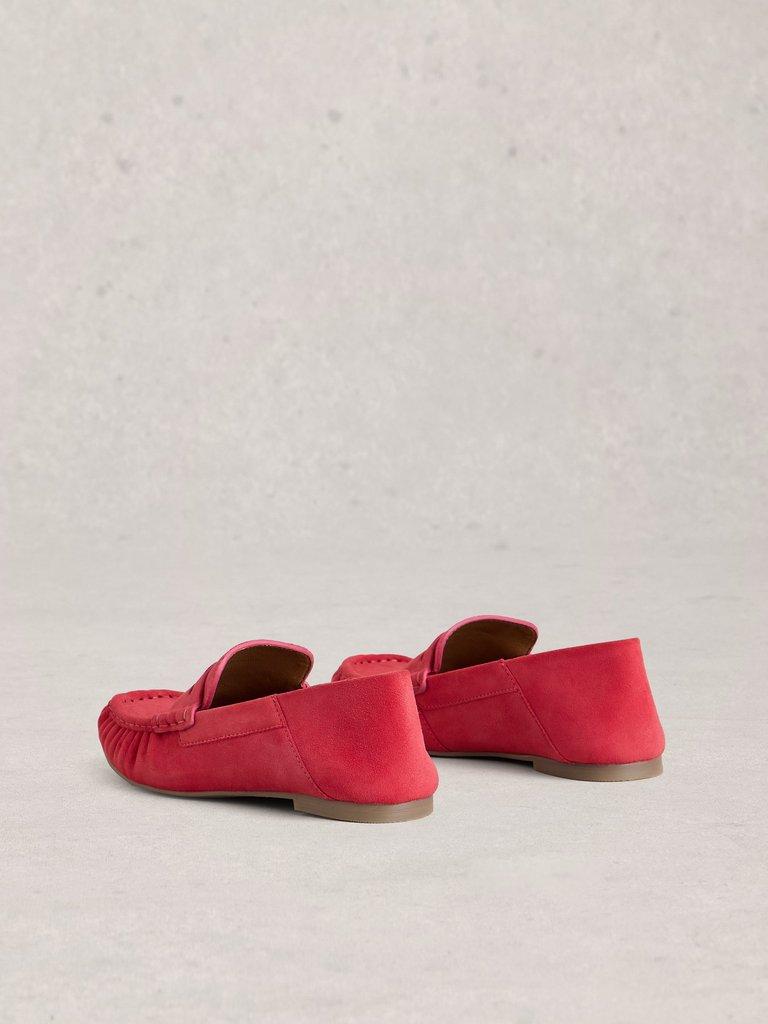 Lola Ruched Loafer in MID PINK - FLAT BACK